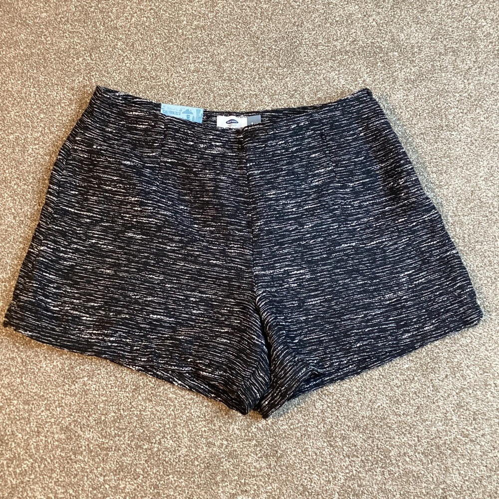 Old Navy Women's Black & White Tweed Dress Shorts